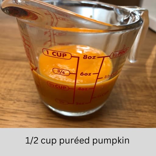 1/2 cup pureed pumpkin for pumpkin spice pancakes