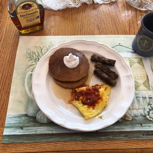 Plate of pancakes whip