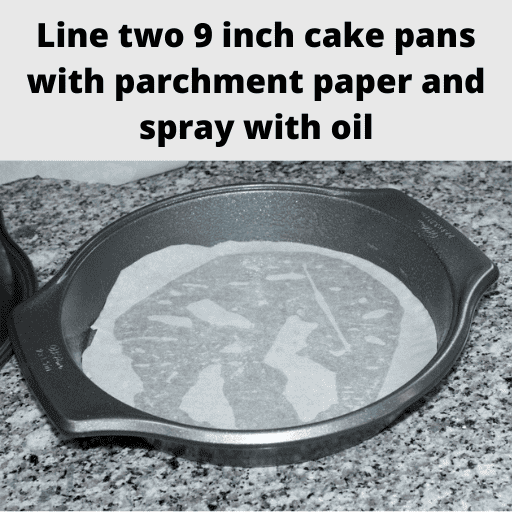 9-in cake pan lined with parchment paper and sprayed with cooking spray.