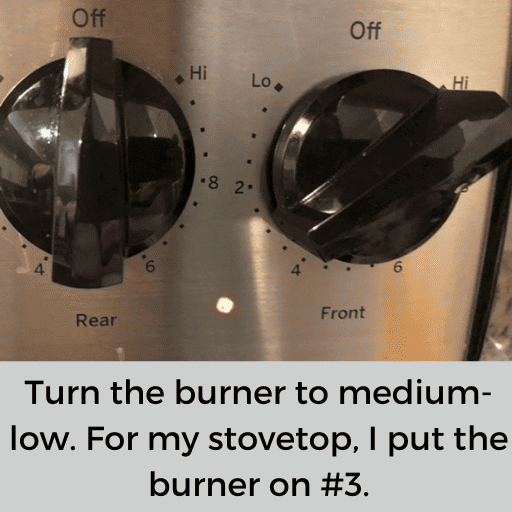 burner temperature set to #3