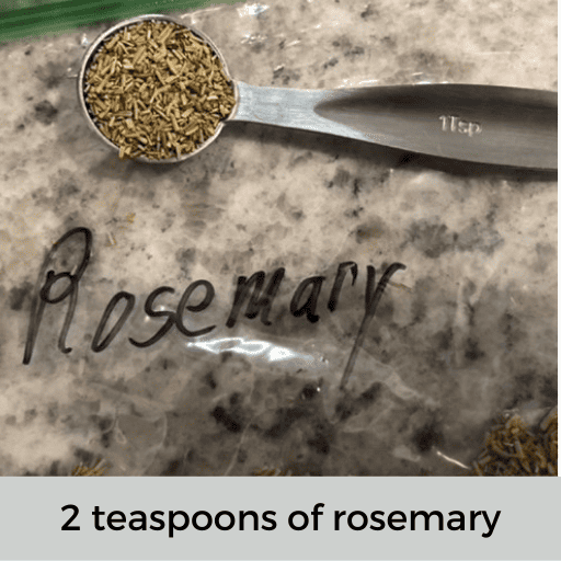 metal teaspoon of rosemary