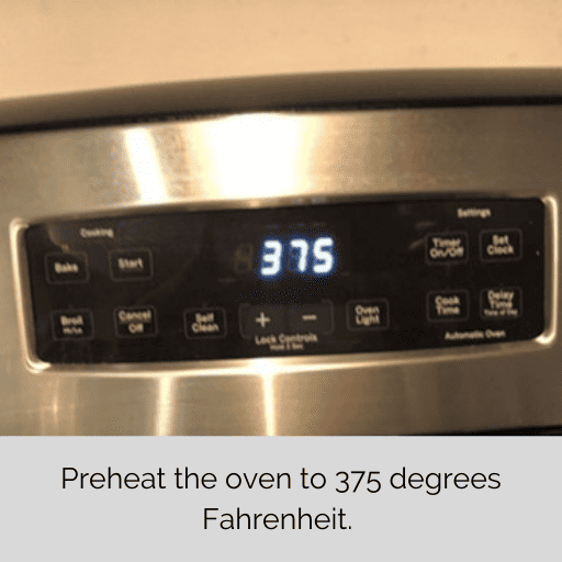oven temperature at 375 F