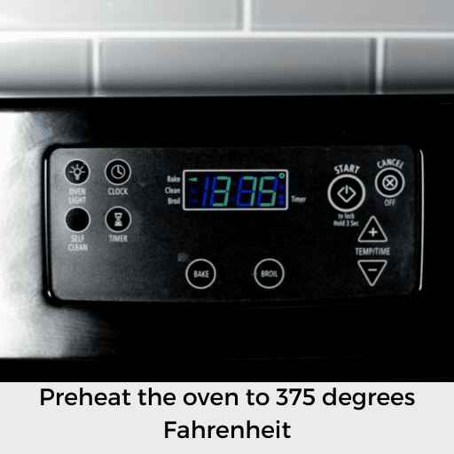 Oven preheated to 375