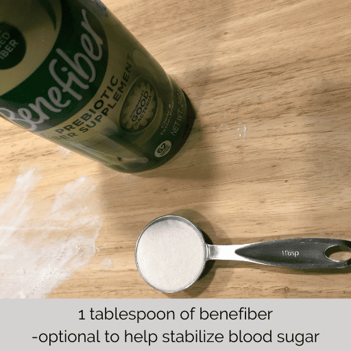 one tablespoon of benefiber sitting on the countertop