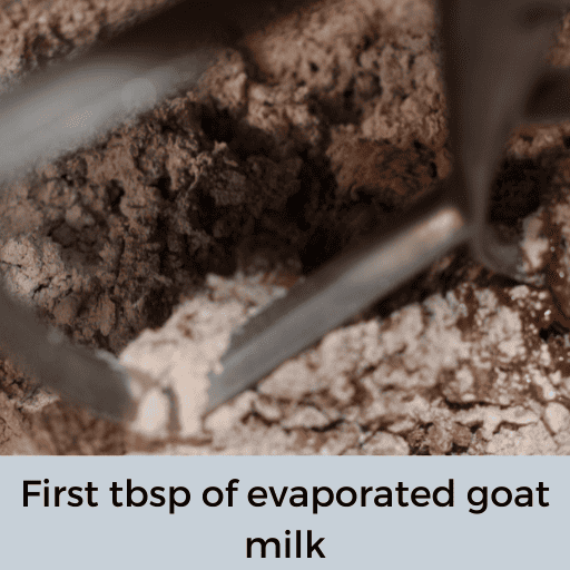 dairy free chocolate brownie icing with 1 tbsp of goat milk added