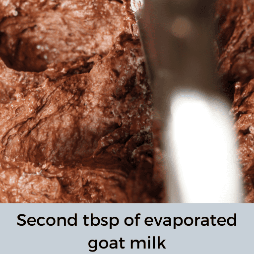 dairy free chocolate brownie icing adding second tablespoon of goat milk 