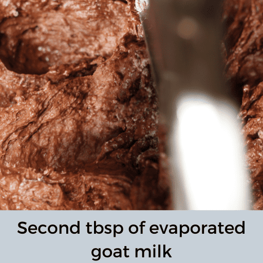 dairy free chocolate brownie icing with 2 tbsp of goat milk added