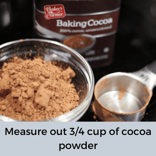 cocoa powder in a glass bowl 