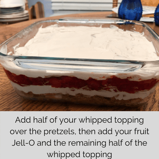 layered gluten and dairy free strawberry pretzel salad