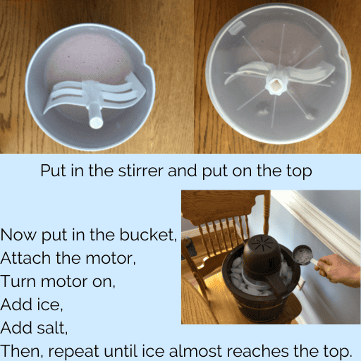 Using homemade ice cream machine
