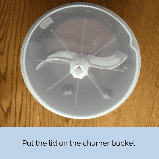 churner bucket with paddle and lid