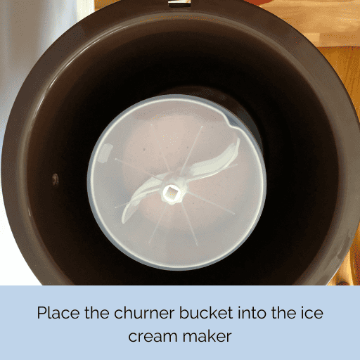 churner bucket in the ice cream maker