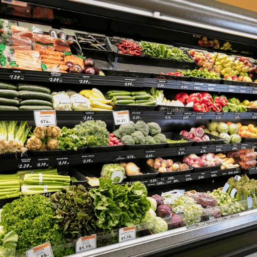 produce section in the grocery store