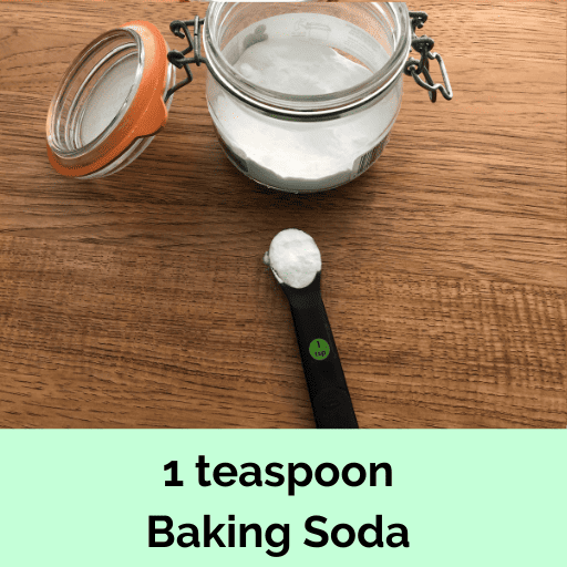 Measure 1 teaspoon of baking soda.
