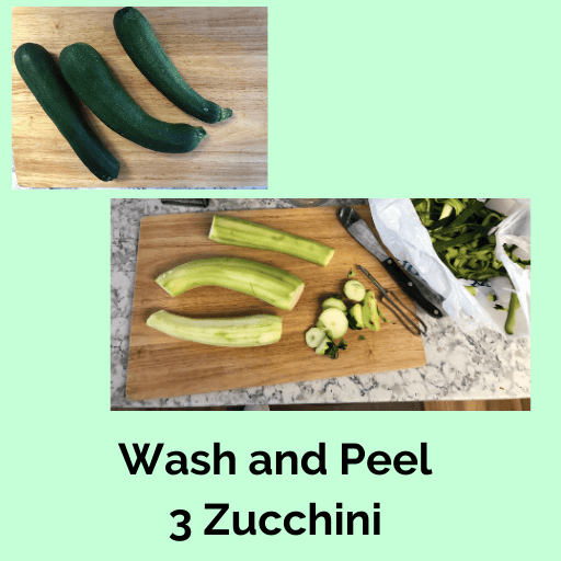 Wash and peel 3 zucchini