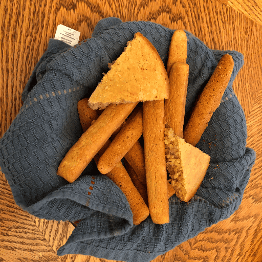 bowl of gluten free cornbread sticks
