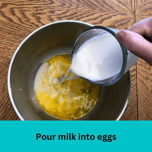 Pour milk into a metal bowl